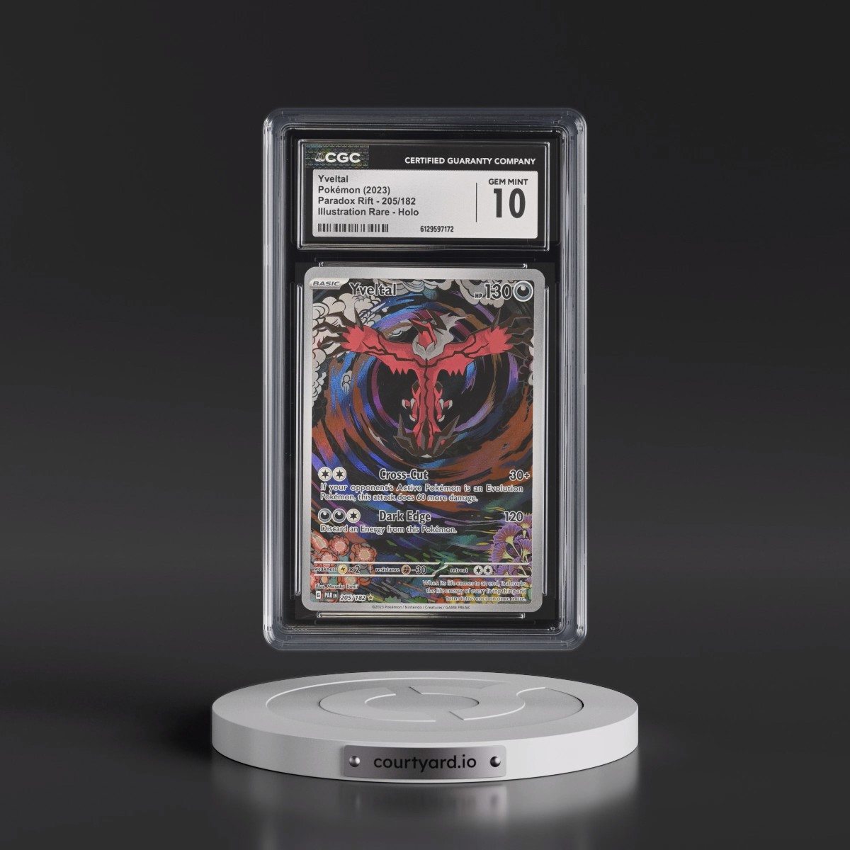 2023 Paradox Rift - PAR EN #205/182 Yveltal - Illustration Rare Holo (CGC 10 GEM MINT)