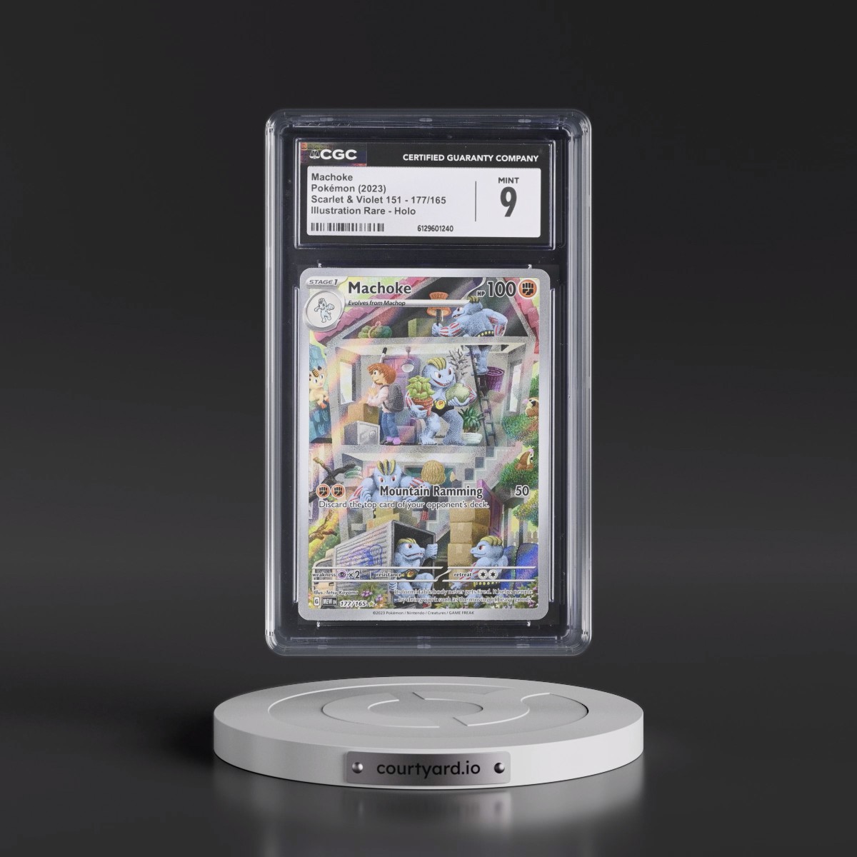 2023 Scarlet & Violet 151 - MEW EN #177/165 Machoke - Illustration Rare Holo (CGC 9 MINT)