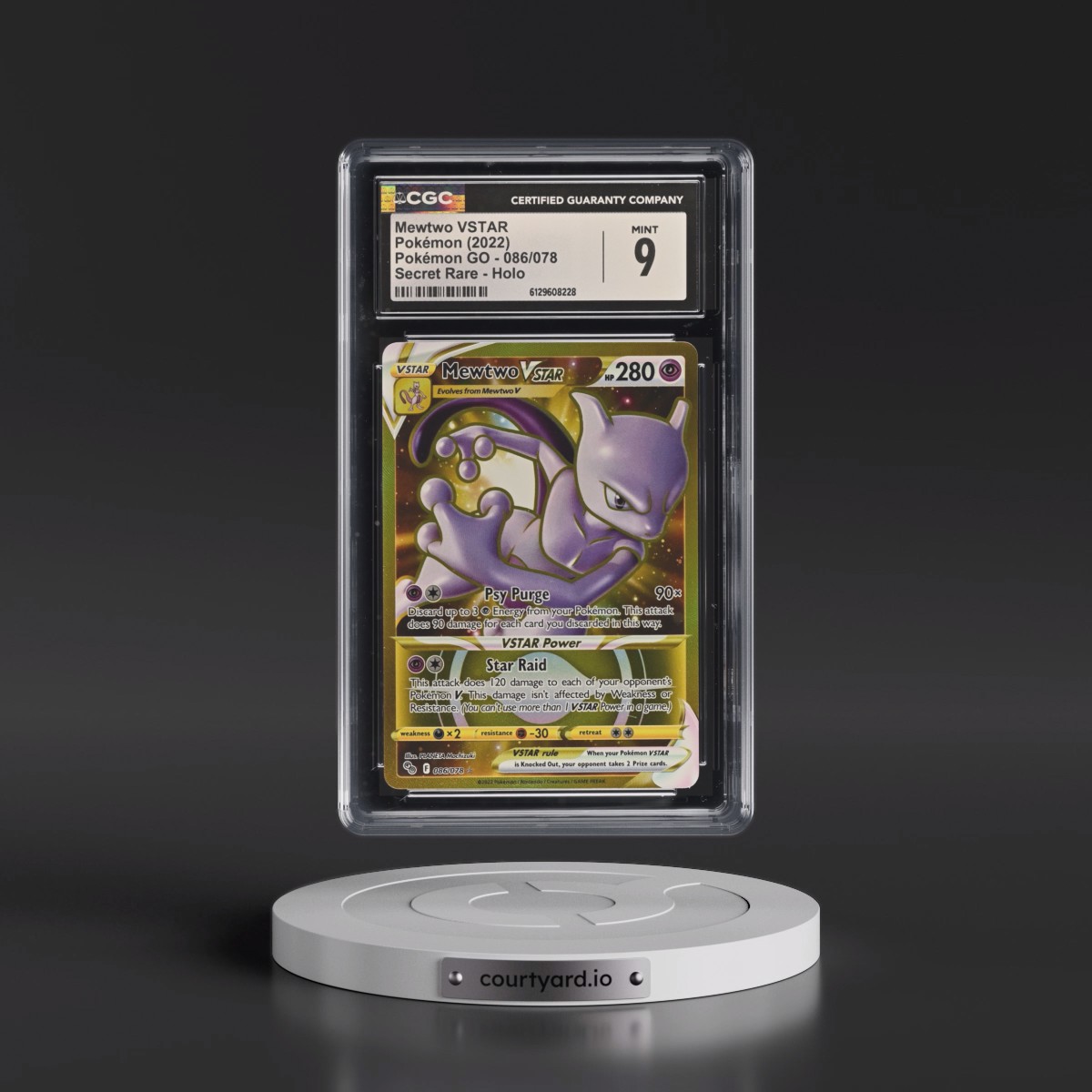 2022 Pokémon GO #086/078 Mewtwo VSTAR - Secret Rare Holo (CGC 9 MINT)