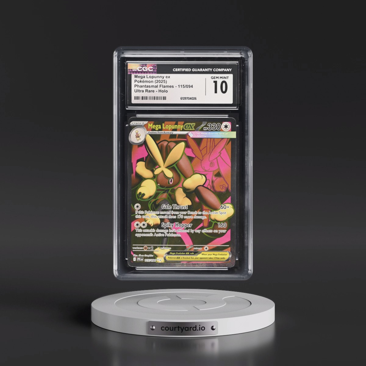 2025 Phantasmal Flames - PFL EN #115/094 Mega Lopunny ex - Ultra Rare Holo (CGC 10 GEM MINT)