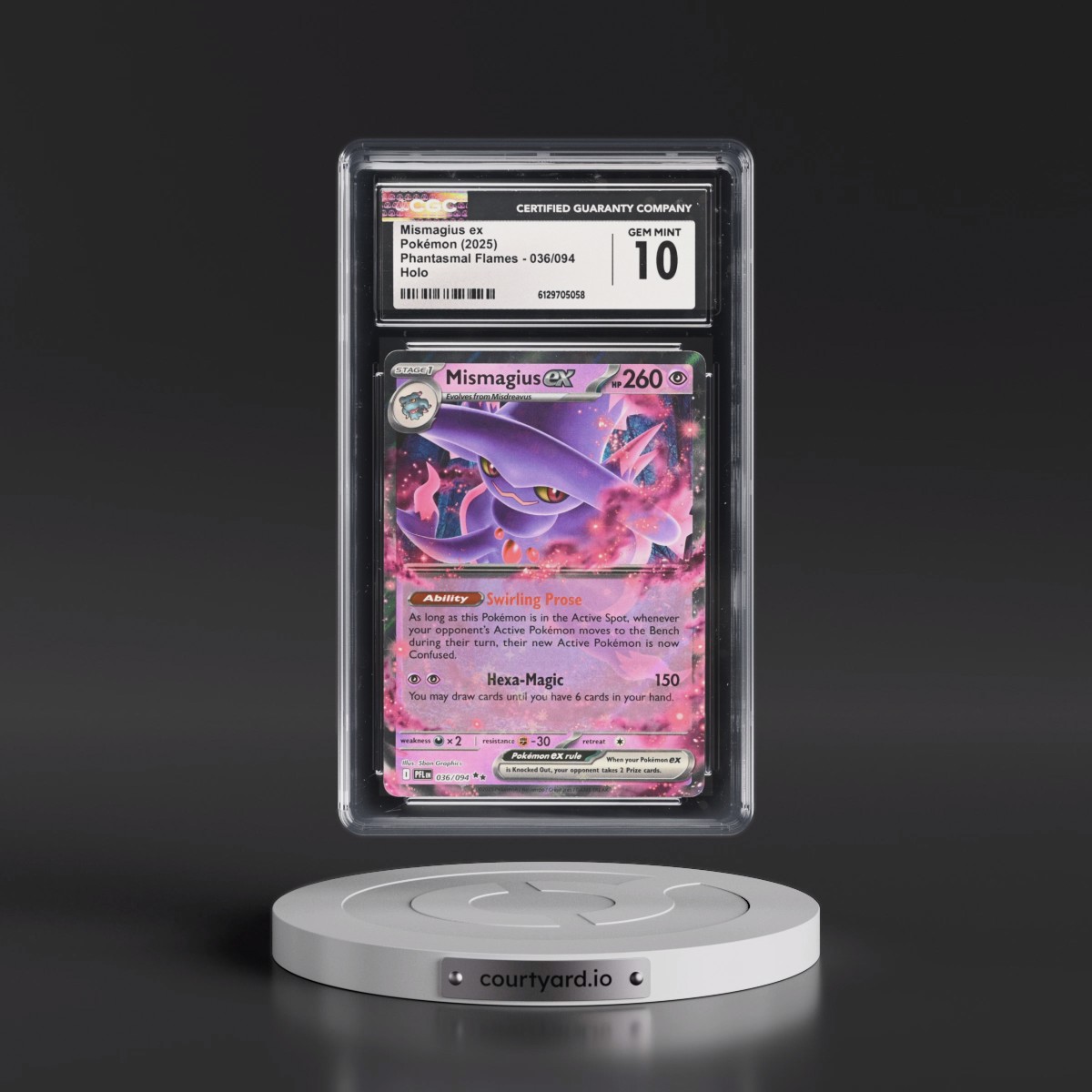 2025 Phantasmal Flames - PFL EN #036/094 Mismagius ex - Holo (CGC 10 GEM MINT)