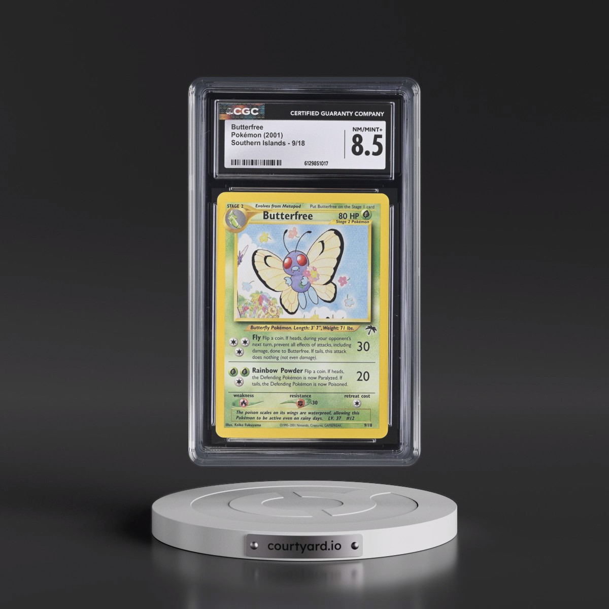 2001 Southern Islands #9/18 Butterfree (CGC 8.5 NM-MT+)