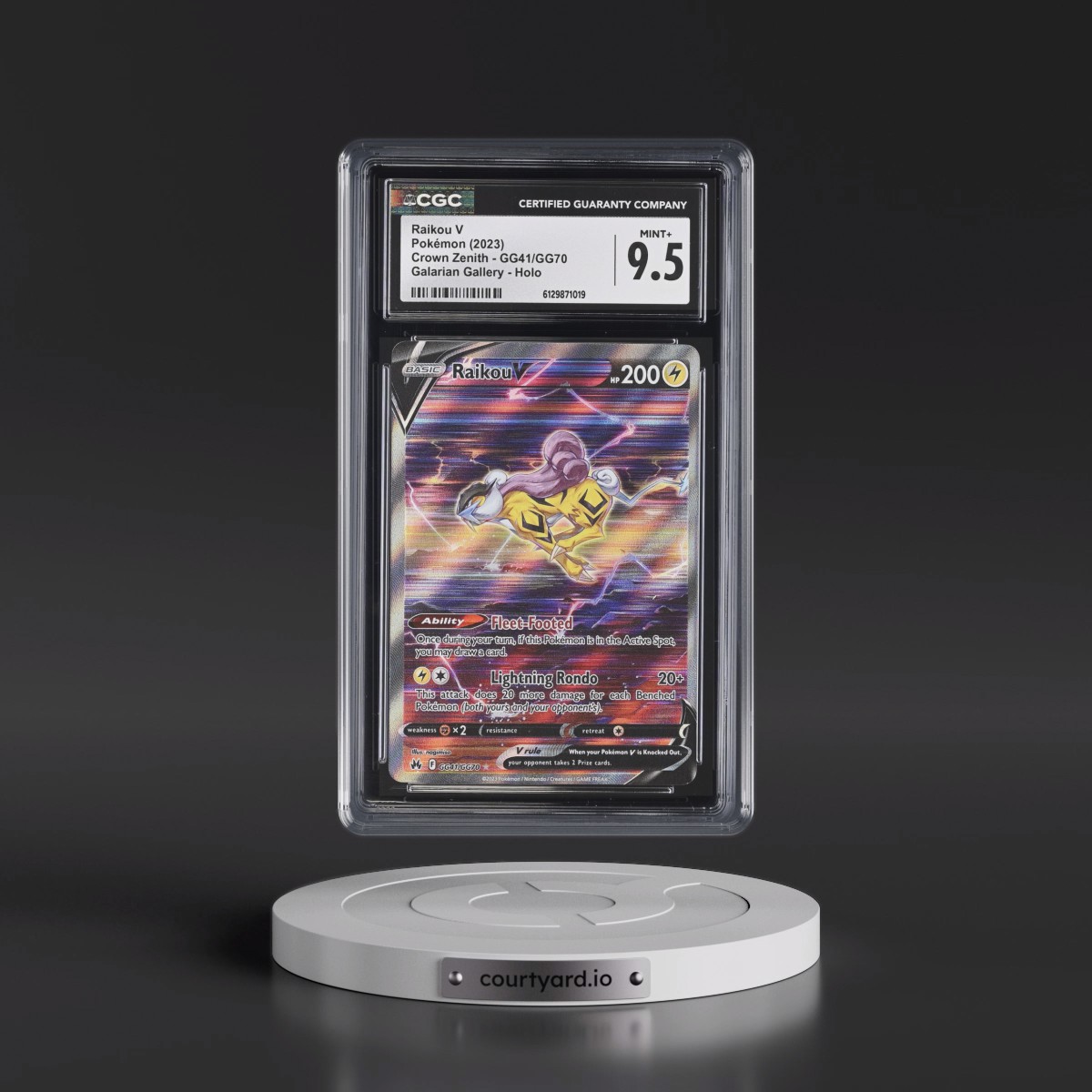 2023 Crown Zenith #GG41/GG70 Raikou V - Galarian Gallery Holo (CGC 9.5 MINT+)
