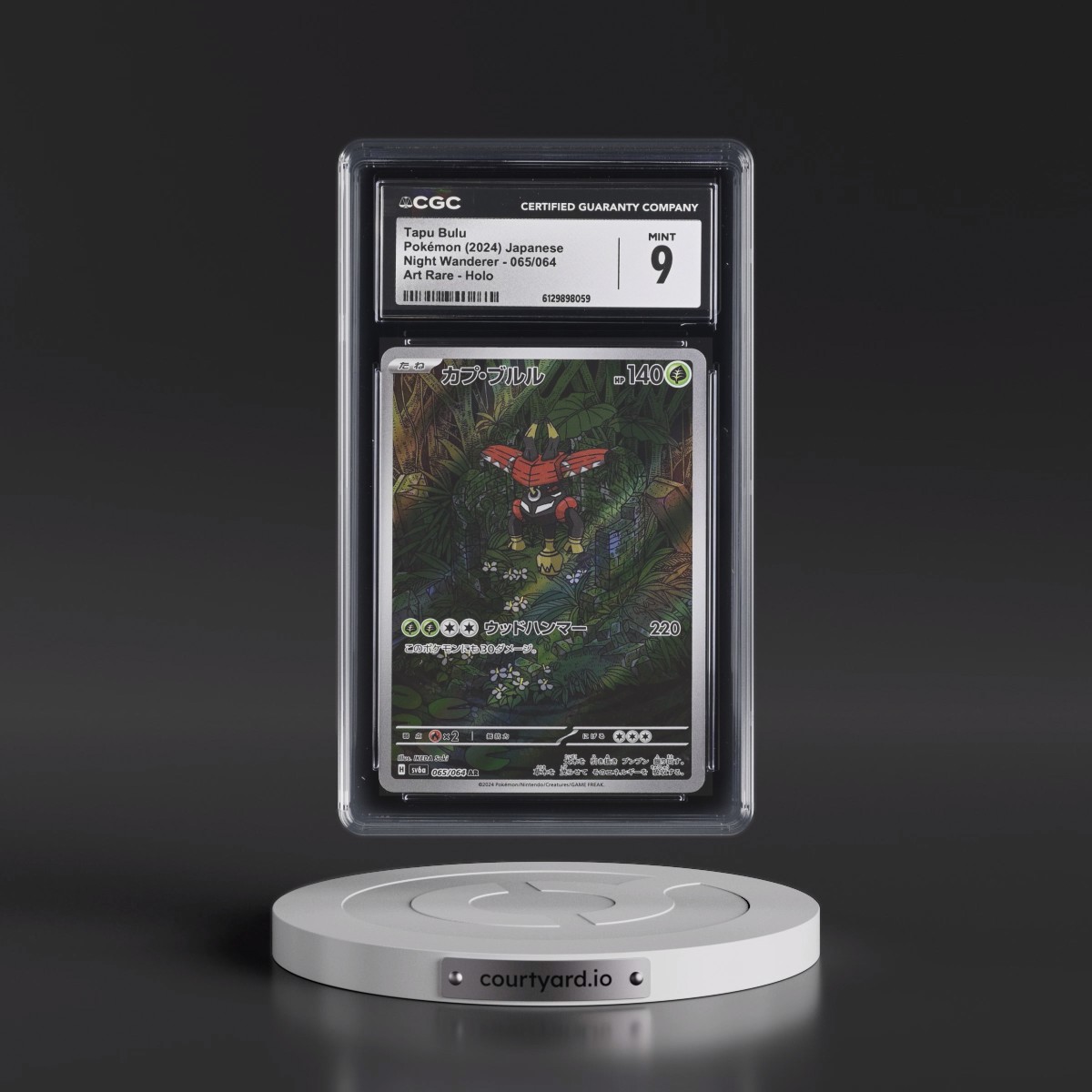 2024 Night Wanderer #065/064 Tapu Bulu - Art Rare Holo (CGC 9 MINT)