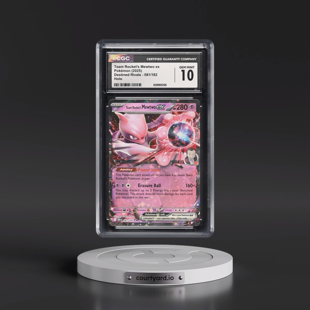 2025 Destined Rivals - DRI EN #081/182 Team Rocket's Mewtwo ex - Holo (CGC 10 GEM MINT)
