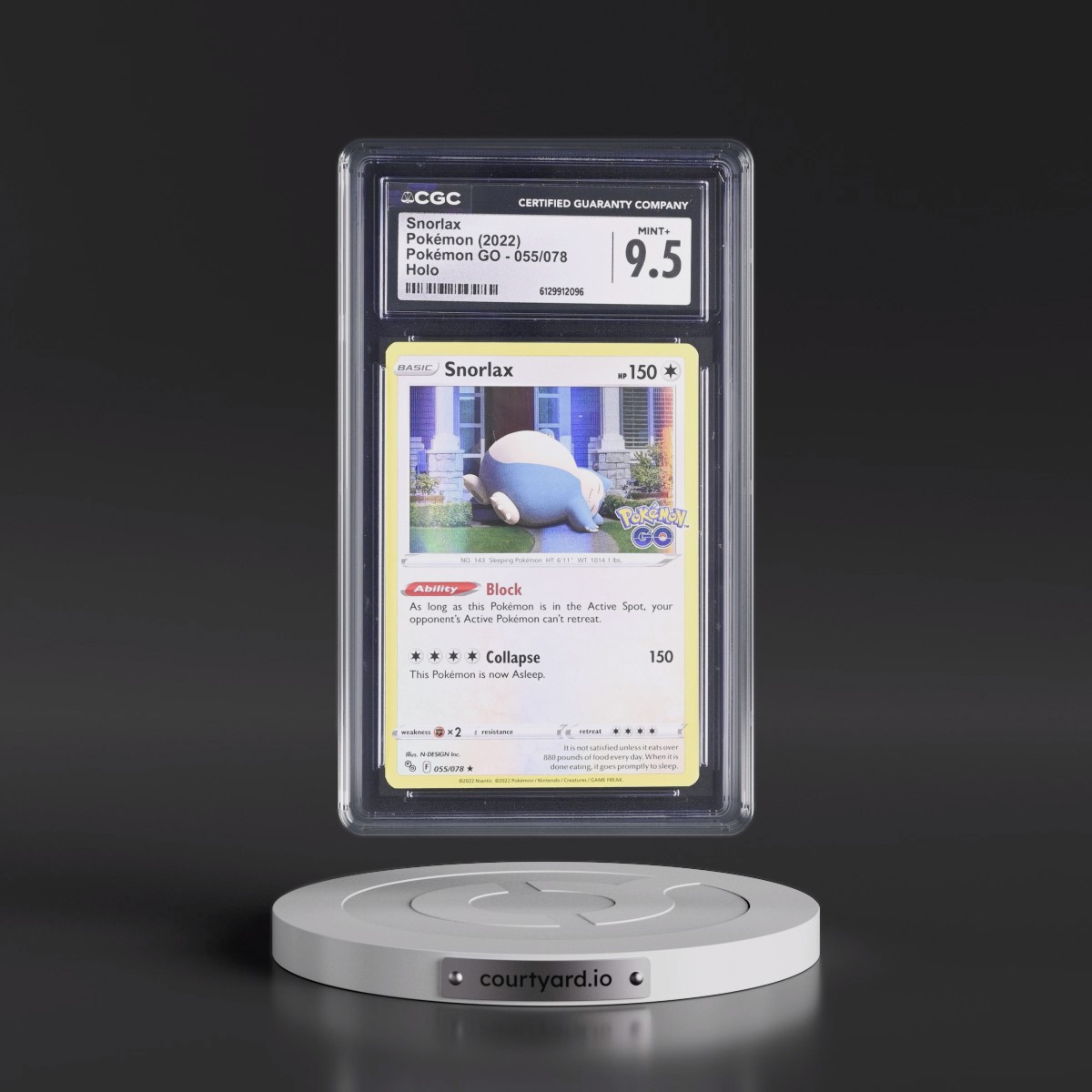 2022 Pokémon GO #055/078 Snorlax - Line Holo (CGC 9.5 MINT+)