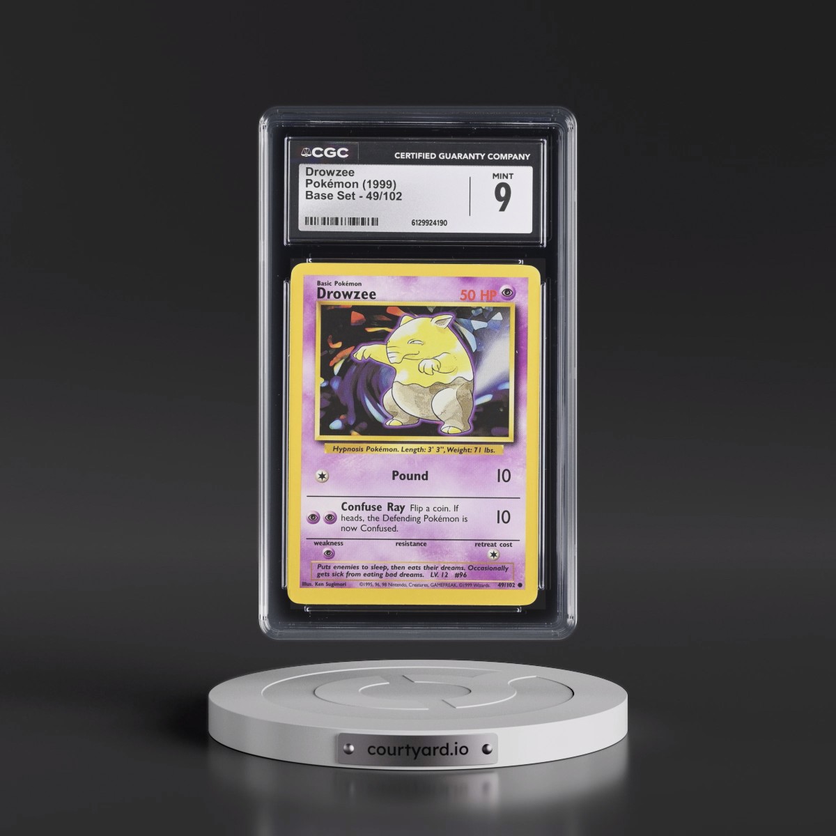 1999 Base Set #49/102 Drowzee (CGC 9 MINT)