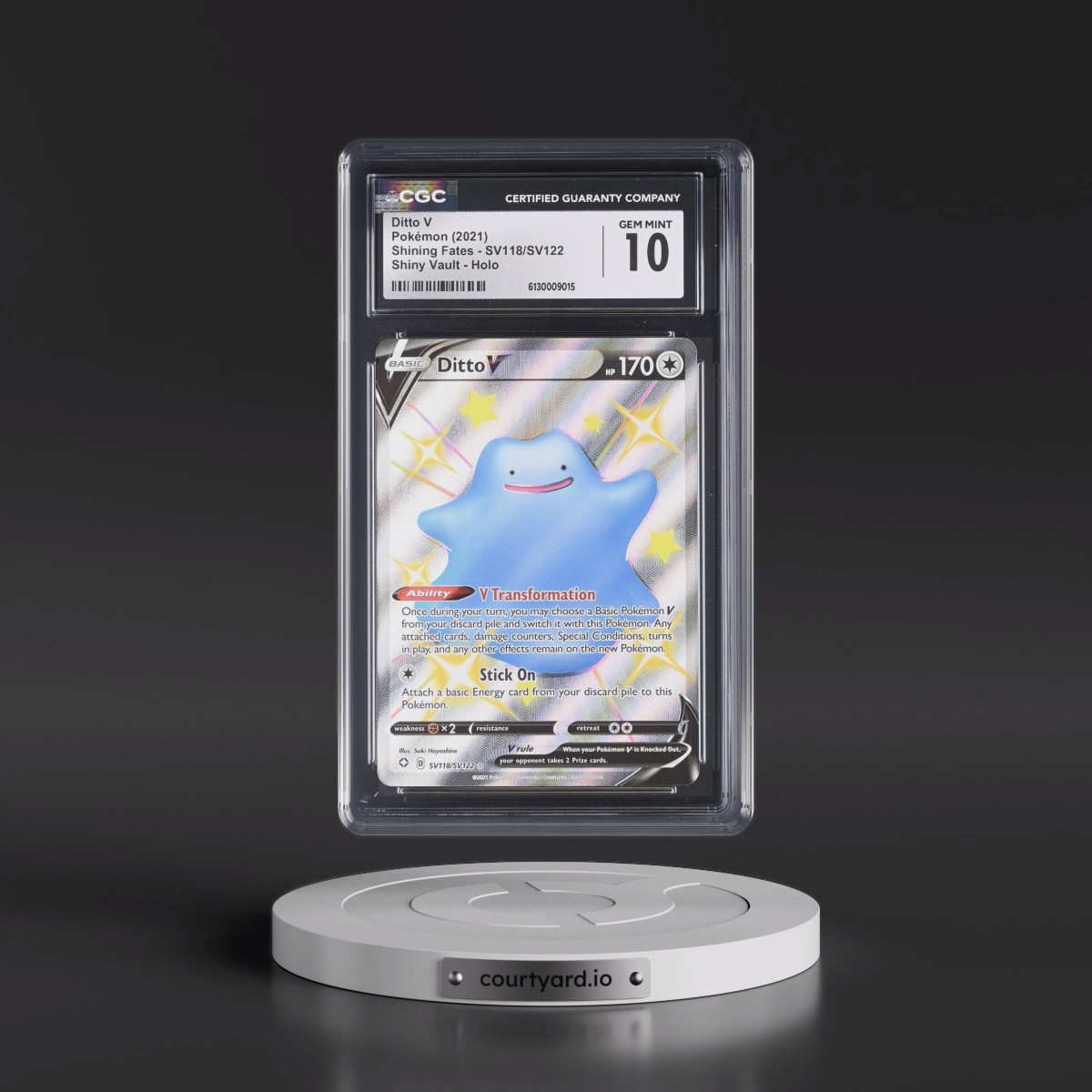 2021 Shining Fates #SV118/SV122 Ditto V - Shiny Vault Holo (CGC 10 GEM MINT)