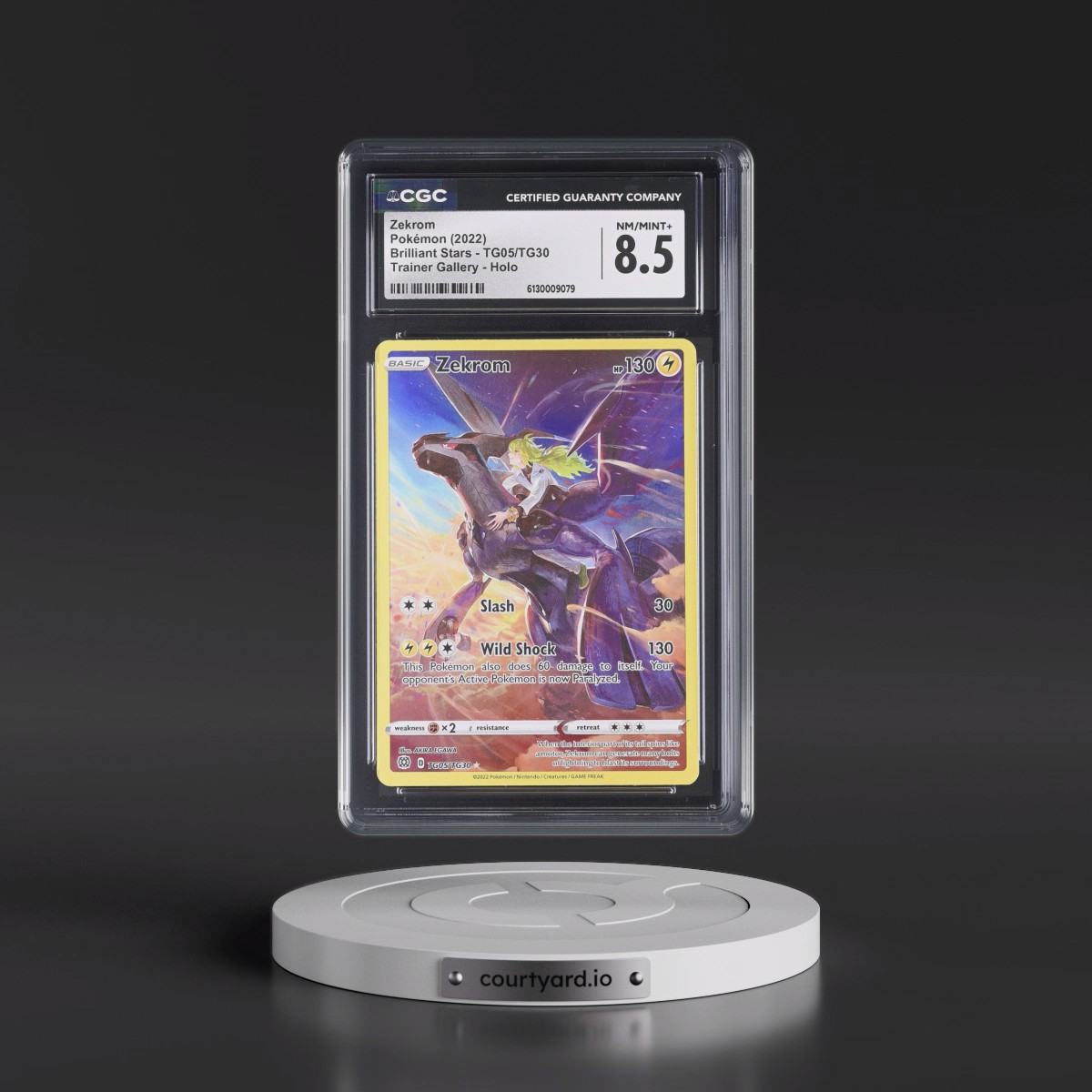 2022 Brilliant Stars #TG05/TG30 Zekrom - Trainer Gallery Holo (CGC 8.5 NM-MT+)