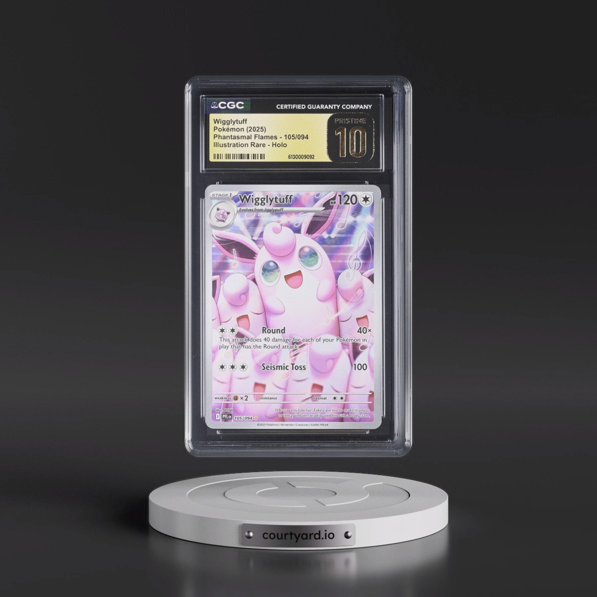 2025 Phantasmal Flames - PFL EN #105/094 Wigglytuff - Illustration Rare Holo (CGC 10 PRISTINE)