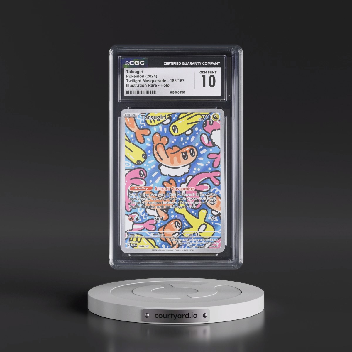 2024 Twilight Masquerade - TWM EN #186/167 Tatsugiri - Illustration Rare Holo (CGC 10 GEM MINT)