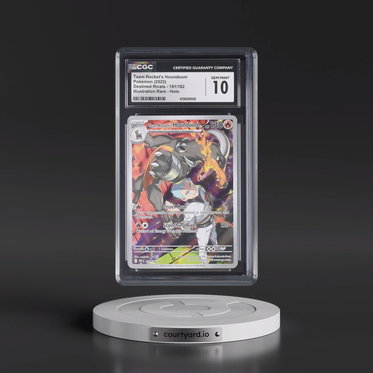 2025 Destined Rivals - DRI EN #191/182 Team Rocket's Houndoom - Illustration Rare Holo (CGC 10 GEM MINT)
