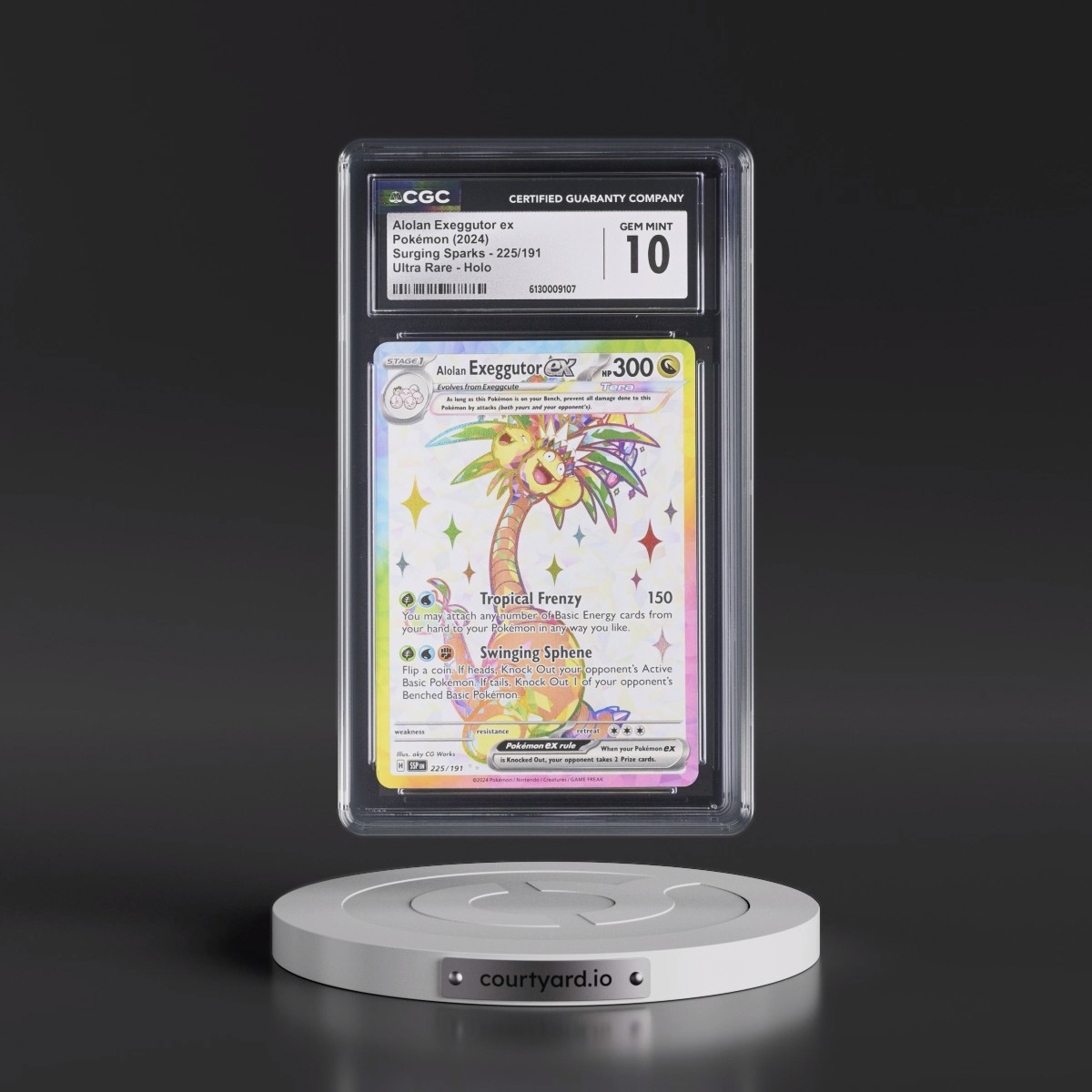 2024 Surging Sparks - SSP EN #225/191 Alolan Exeggutor ex - Ultra Rare Holo (CGC 10 GEM MINT)