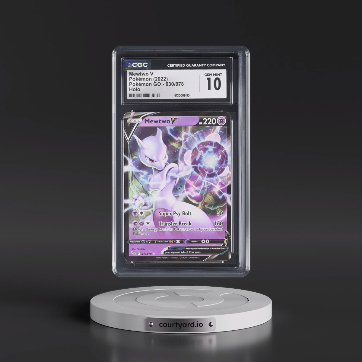 2022 Pokémon GO #030/078 Mewtwo V - Holo (CGC 10 GEM MINT)