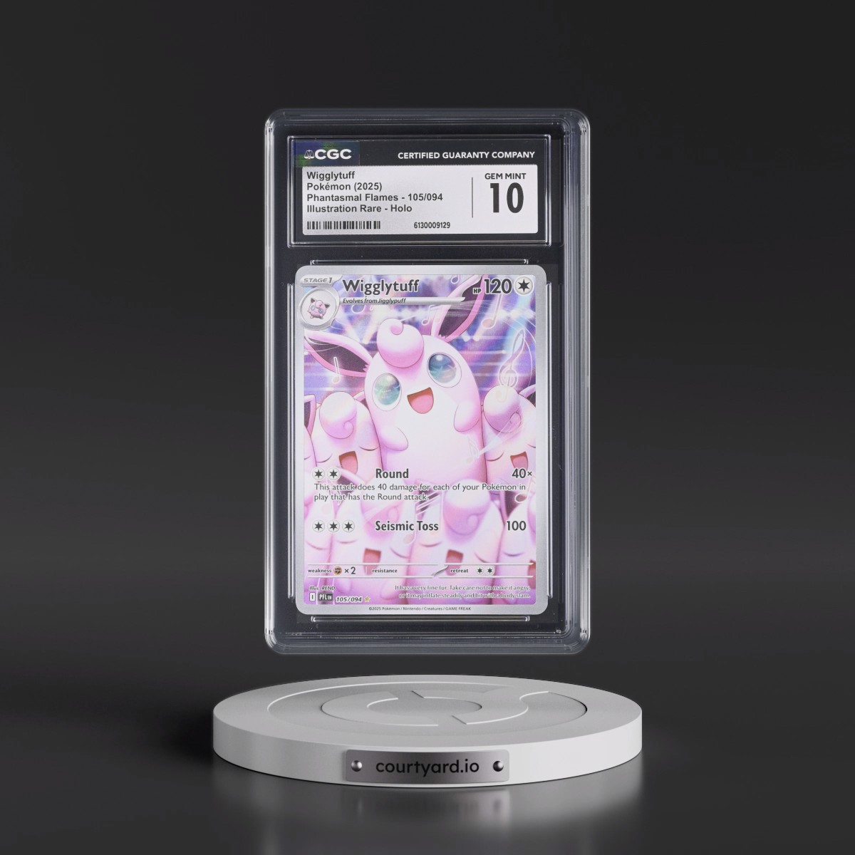2025 Phantasmal Flames - PFL EN #105/094 Wigglytuff - Illustration Rare Holo (CGC 10 GEM MINT)