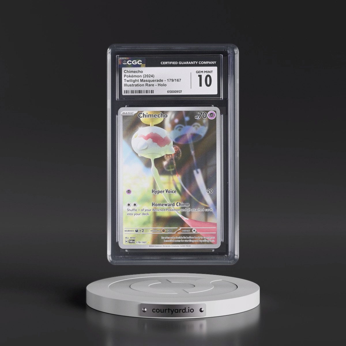 2024 Twilight Masquerade - TWM EN #179/167 Chimecho - Illustration Rare Holo (CGC 10 GEM MINT)