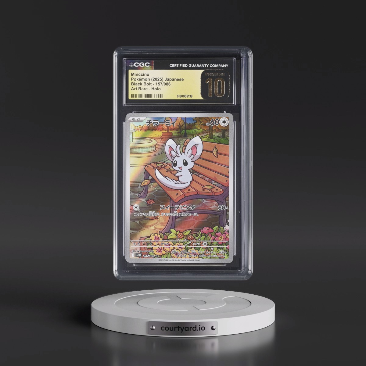 2025 Black Bolt - sv11B #157/086 Minccino - Art Rare Holo (CGC 10 PRISTINE)