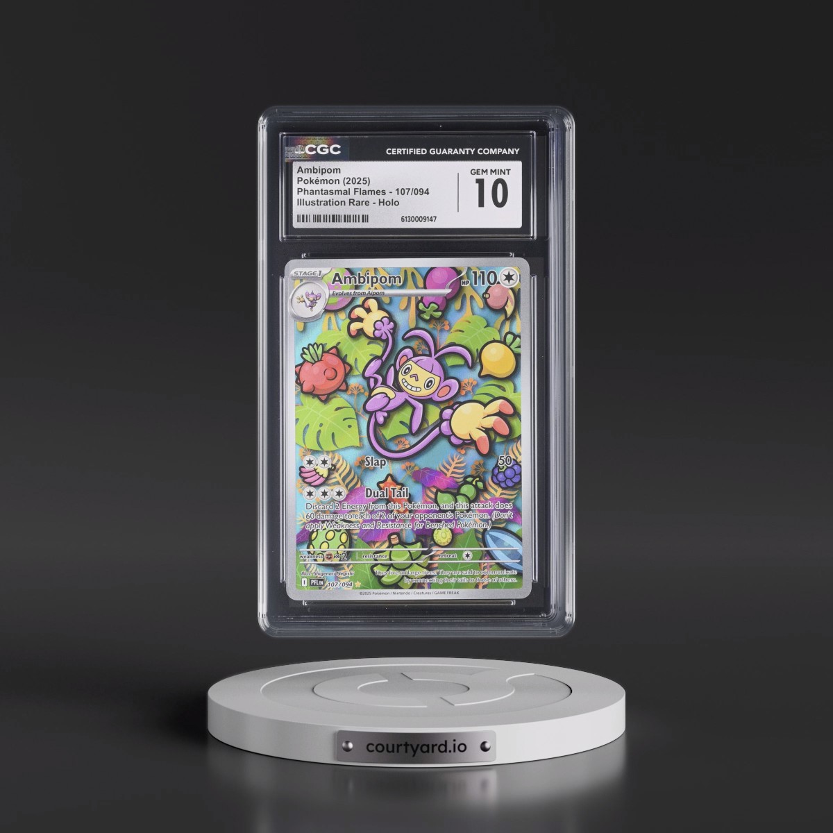 2025 Phantasmal Flames - PFL EN #107/094 Ambipom - Illustration Rare Holo (CGC 10 GEM MINT)