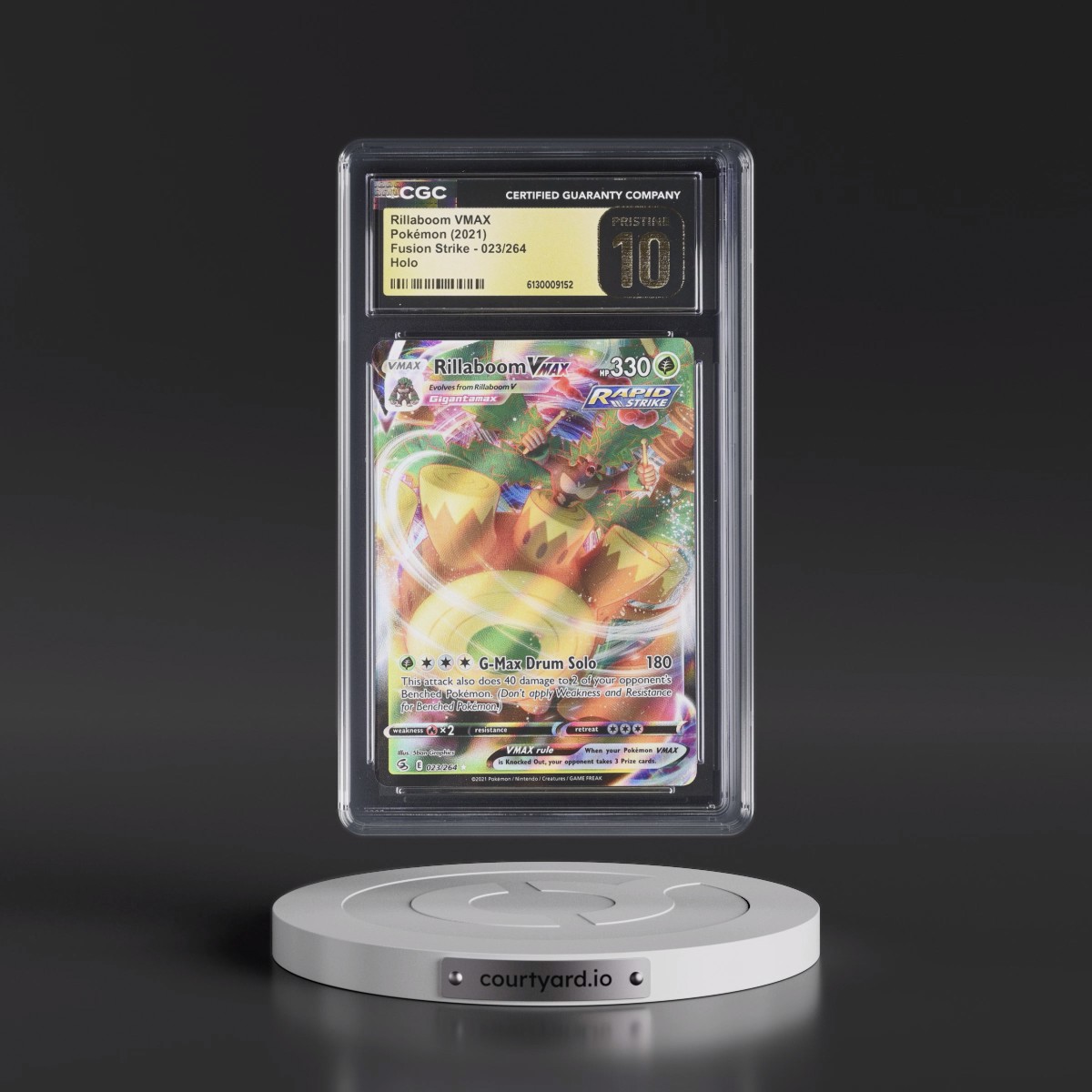 2019 Fusion Strike #023/264 Rillaboom VMAX - Holo (CGC 10 PRISTINE)