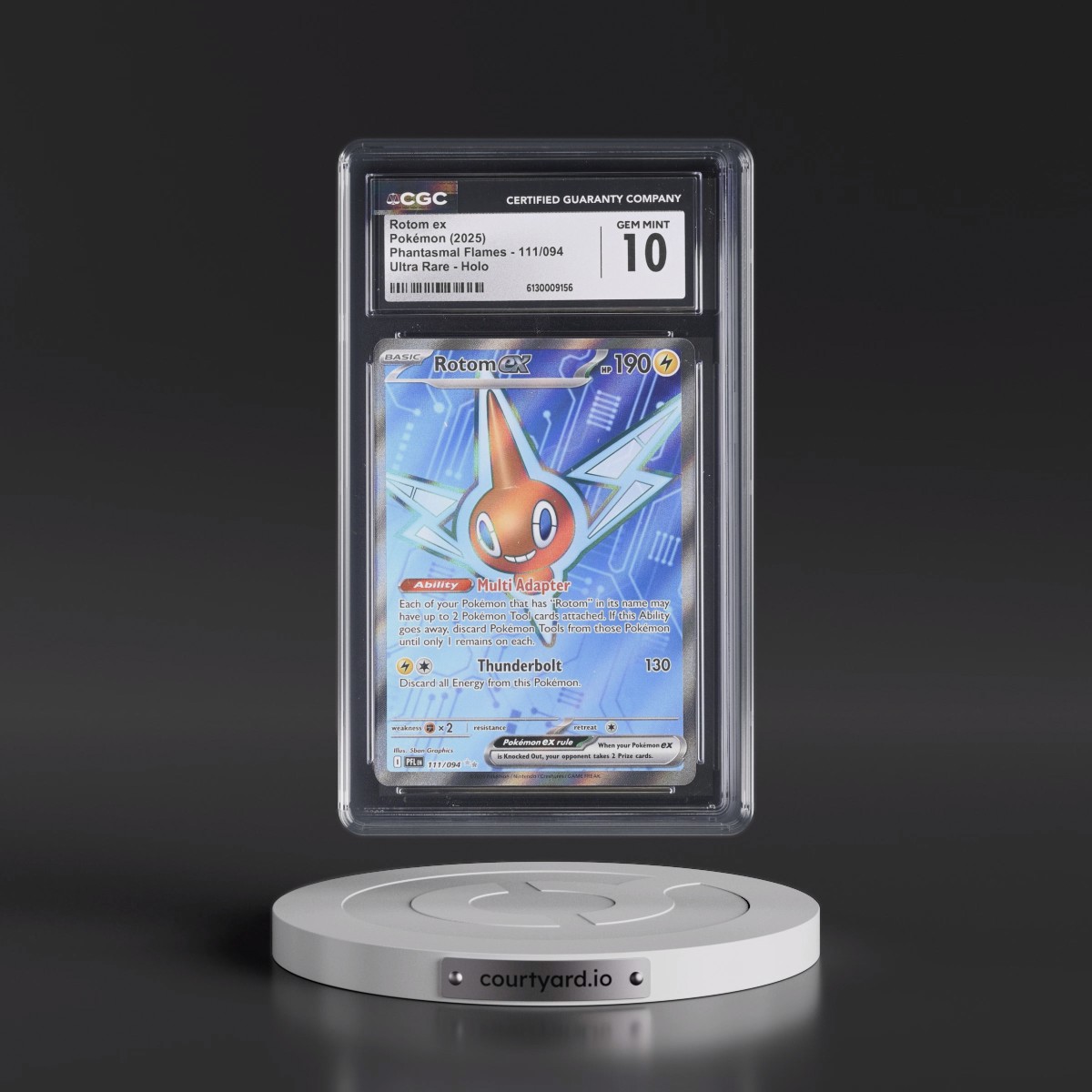 2025 Phantasmal Flames - PFL EN #111/094 Rotom ex - Ultra Rare Holo (CGC 10 GEM MINT)