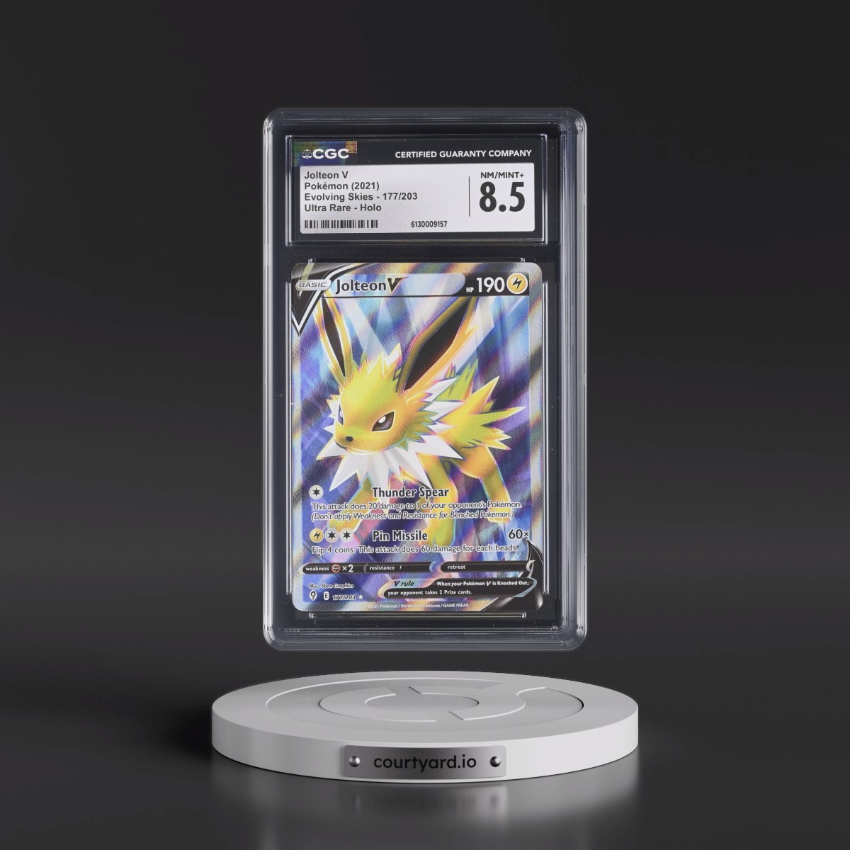 2021 Evolving Skies #177/203 Jolteon V - Ultra Rare Holo (CGC 8.5 NM-MT+)