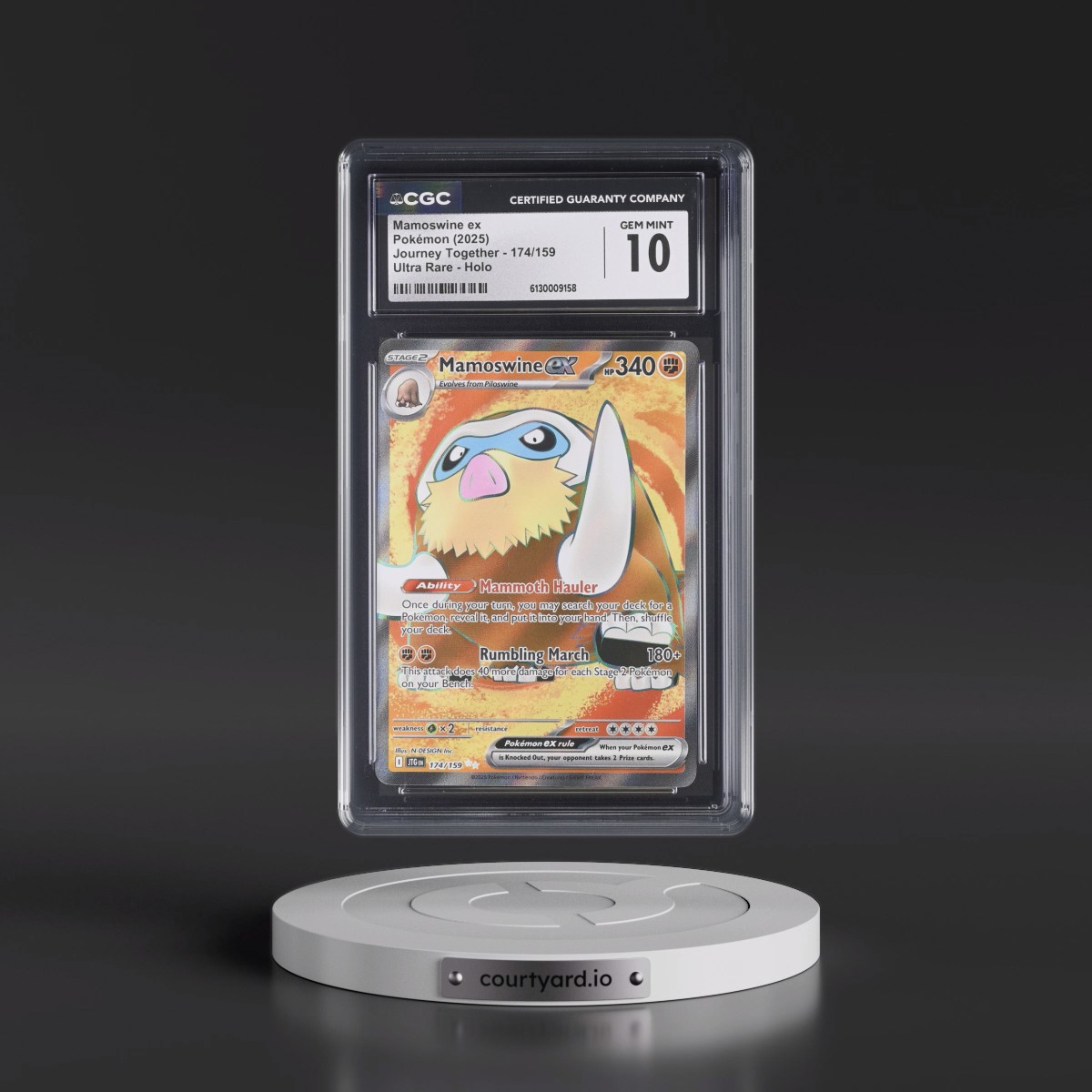 2024 Journey Together - JTG EN #174/159 Mamoswine ex - Ultra Rare Holo (CGC 10 GEM MINT)