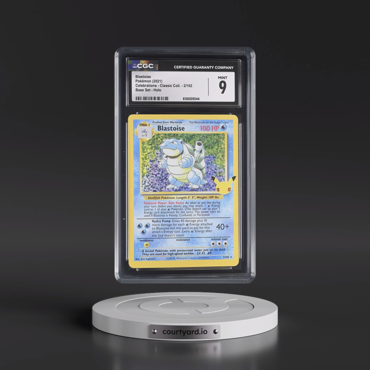 2021 Celebrations - Classic Collection #2/102 Blastoise - Base Set Holo (CGC 9 MINT)