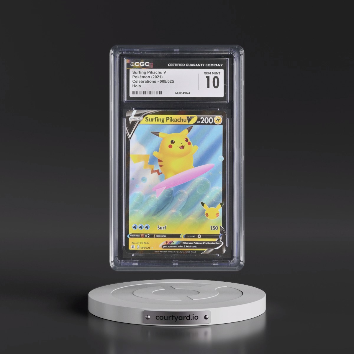 2021 Celebrations #008/025 Surfing Pikachu V - Holo (CGC 10 GEM MINT)