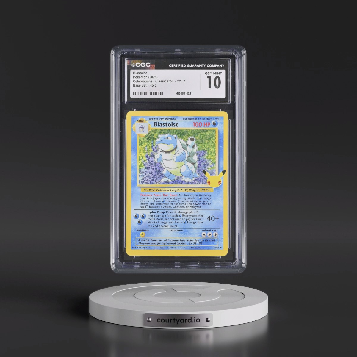 2021 Celebrations - Classic Collection #2/102 Blastoise - Base Set Holo (CGC 10 GEM MINT)