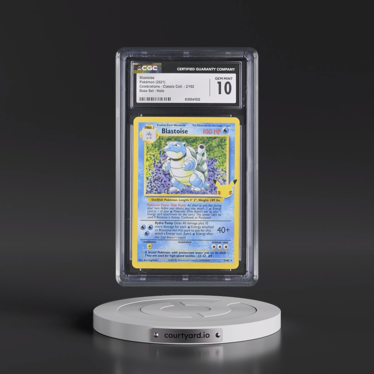 2021 Celebrations - Classic Collection #2/102 Blastoise - Base Set Holo (CGC 10 GEM MINT)