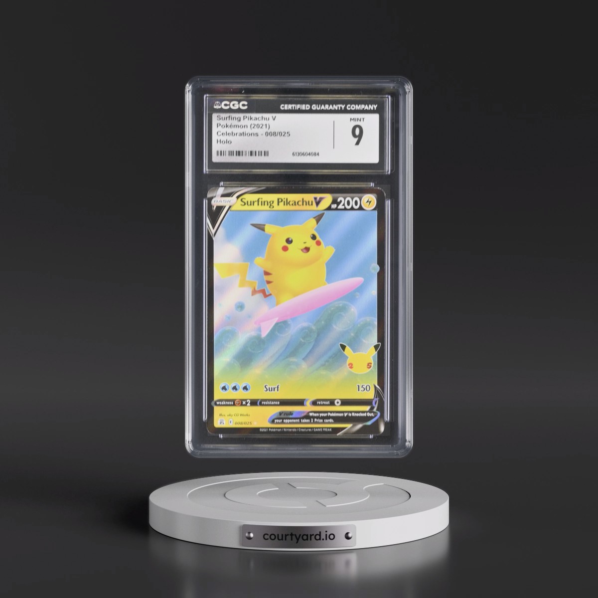 2021 Celebrations Surfing Pikachu V - Holo #008/025 CGC 9