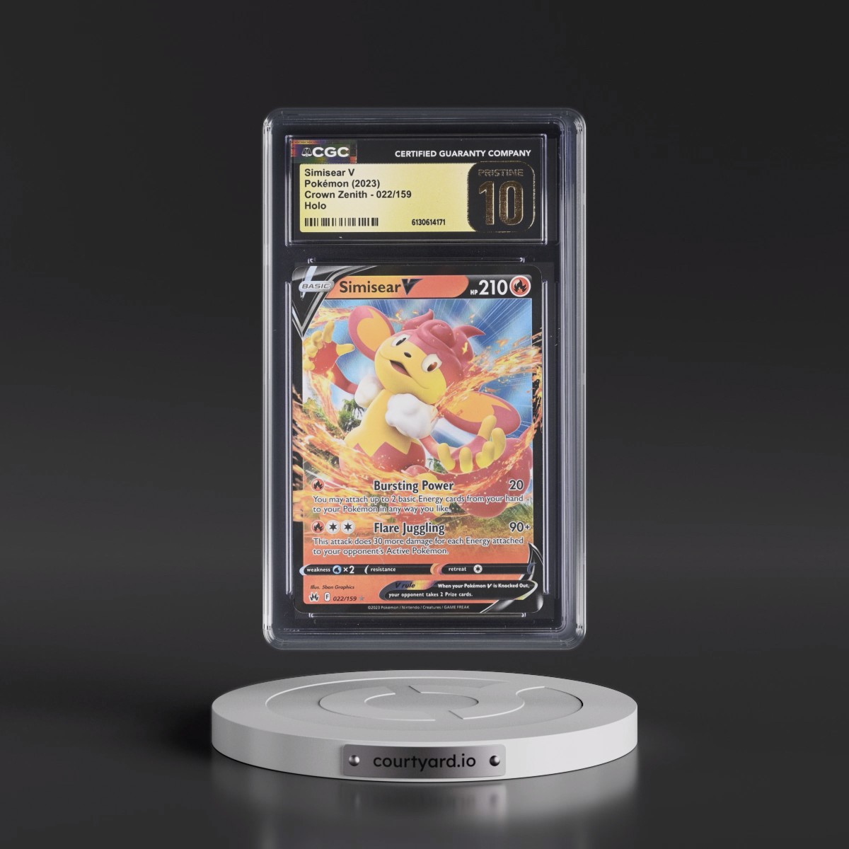2023 Crown Zenith #022/159 Simisear V - Holo (CGC 10 PRISTINE)