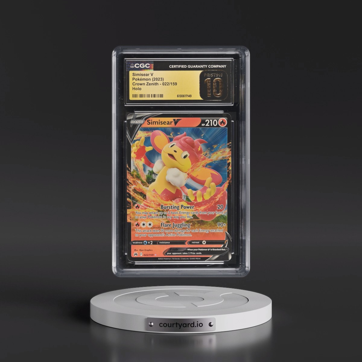 2023 Crown Zenith #022/159 Simisear V - Holo (CGC 10 PRISTINE)