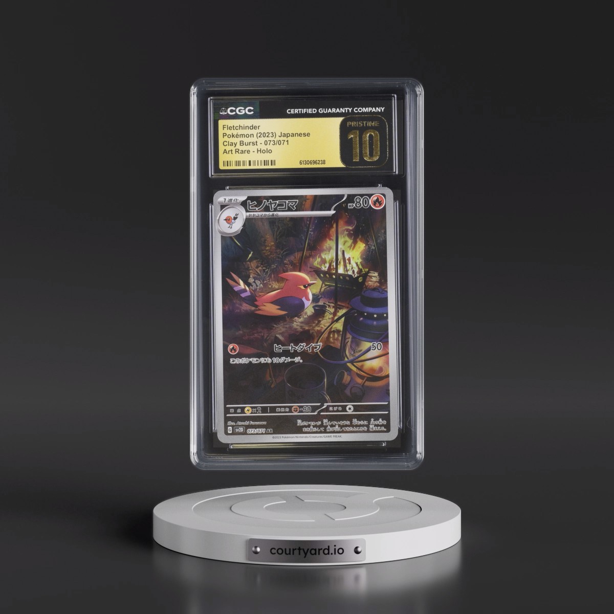 2023 Clay Burst #073/071 Fletchinder - Art Rare Holo (CGC 10 PRISTINE)