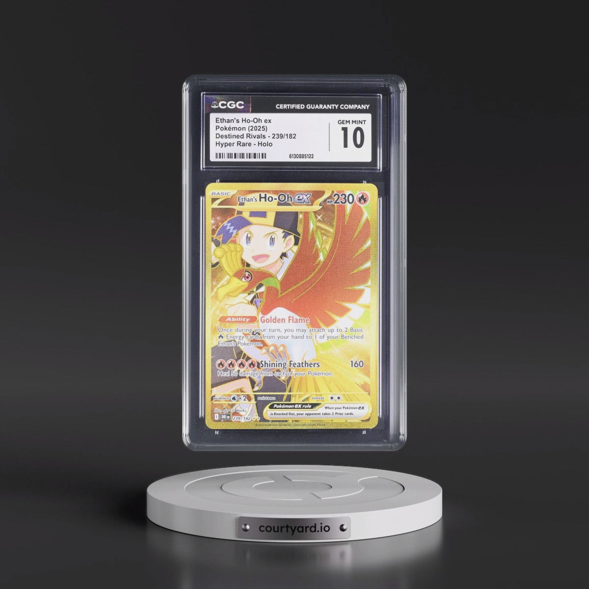 2025 Destined Rivals - DRI EN Ethan's Ho-Oh ex - Hyper Rare Holo #239/182 CGC 10