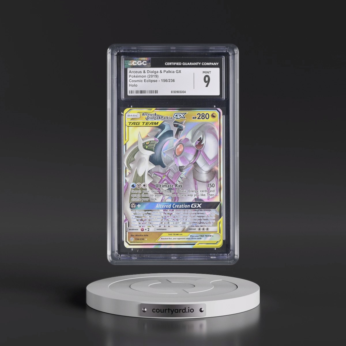 2019 Cosmic Eclipse #156/236 Arceus & Dialga & Palkia GX - Holo (CGC 9 MINT)