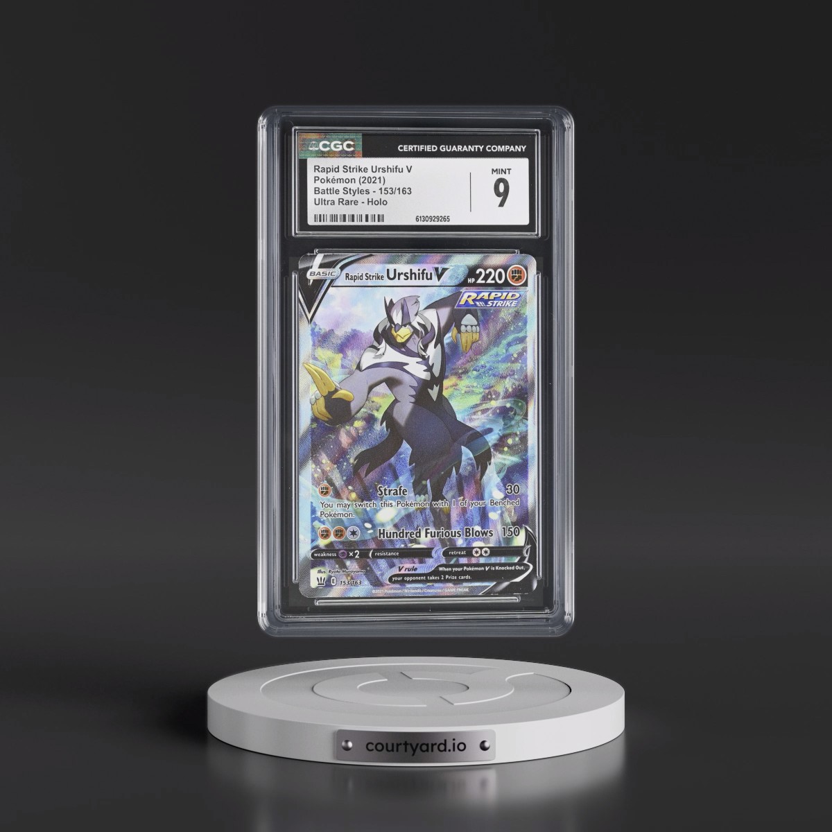 2021 Battle Styles #153/163 Rapid Strike Urshifu V - Ultra Rare Holo (CGC 9 MINT)