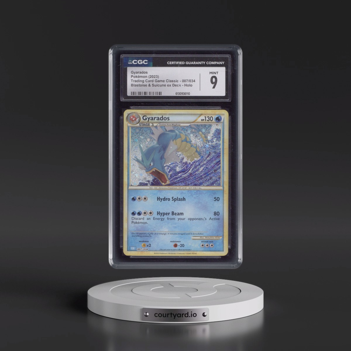 2023 Trading Card Game Classic - CLV, CLC, CLB #007/034 Gyarados - Blastoise & Suicune ex Deck - CLB Holo (CGC 9 MINT)