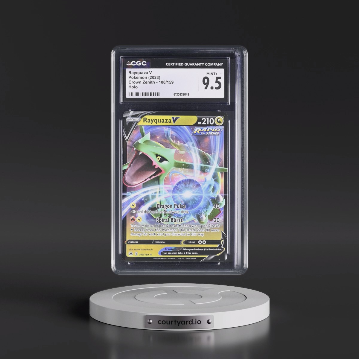 2023 Crown Zenith #100/159 Rayquaza V - Holo (CGC 9.5 MINT+)
