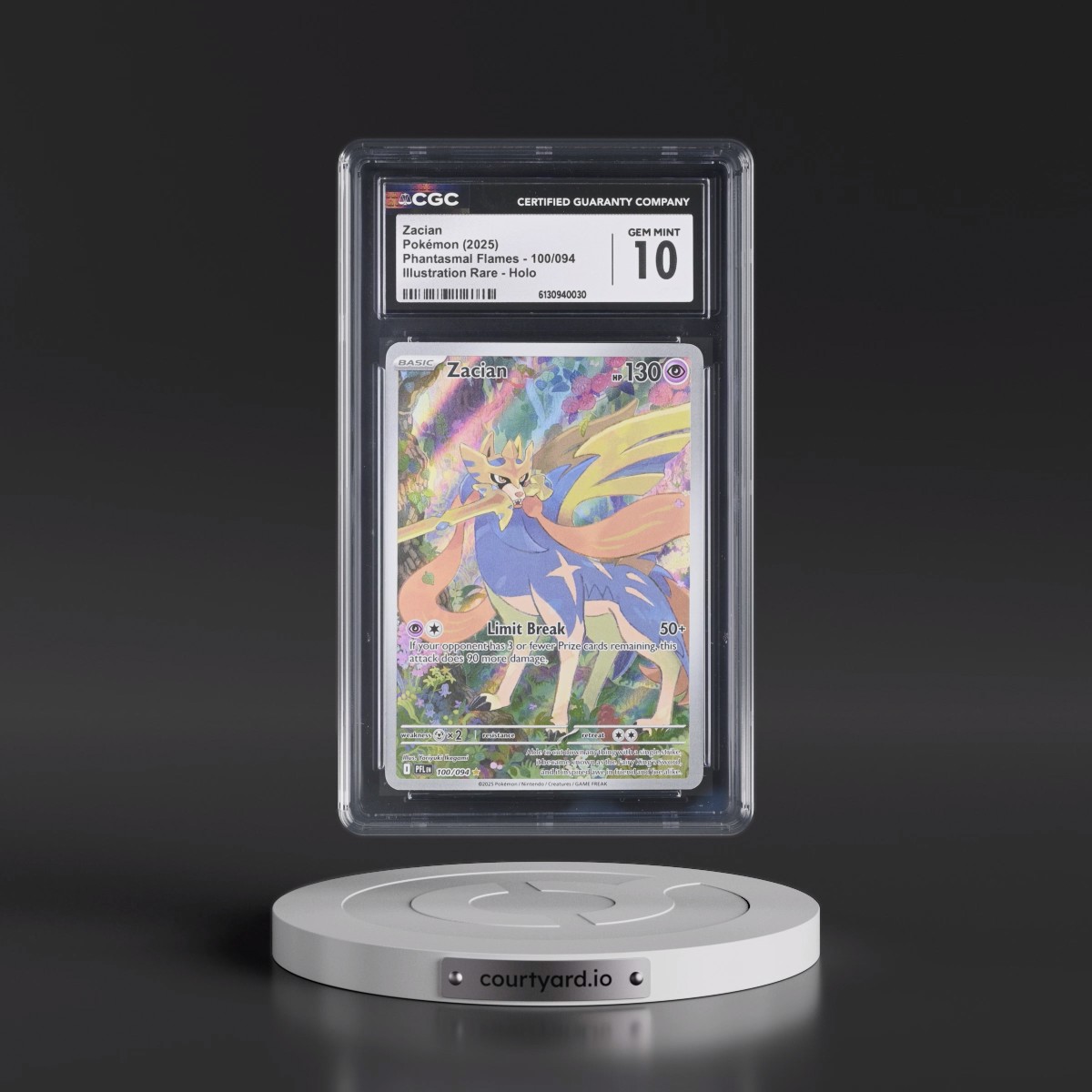 2025 Phantasmal Flames - PFL EN #100/094 Zacian - Illustration Rare Holo (CGC 10 GEM MINT)