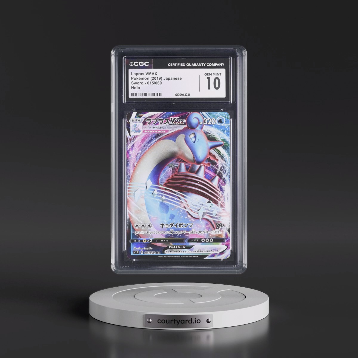 2019 Sword #015/060 Lapras VMAX - Holo (CGC 10 GEM MINT)