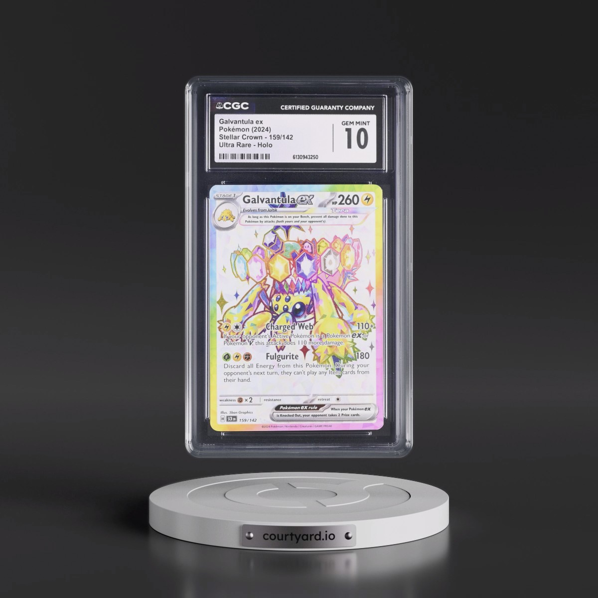 2024 Stellar Crown - SCR EN #159/142 Galvantula ex - Ultra Rare Holo (CGC 10 GEM MINT)