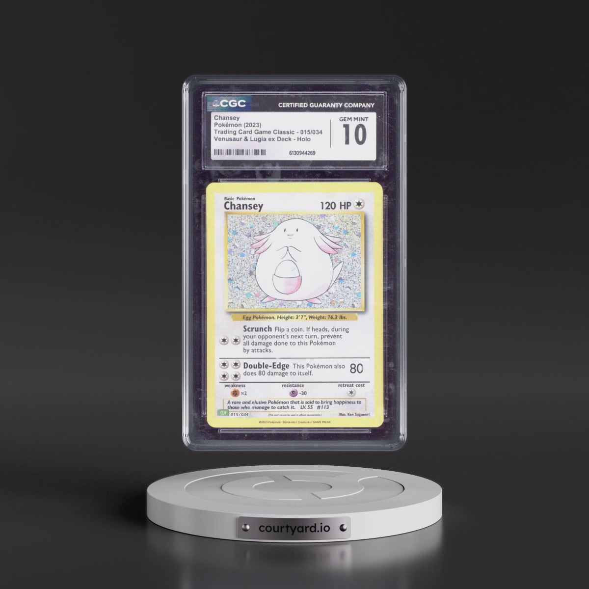 2023 Trading Card Game Classic - CLV, CLC, CLB #015/034 Chansey - Venusaur & Lugia ex Deck - CLV Holo (CGC 10 GEM MINT)