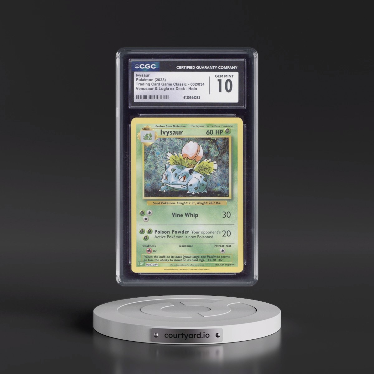 2023 Trading Card Game Classic - CLV, CLC, CLB #002/034 Ivysaur - Venusaur & Lugia ex Deck - CLV Holo (CGC 10 GEM MINT)