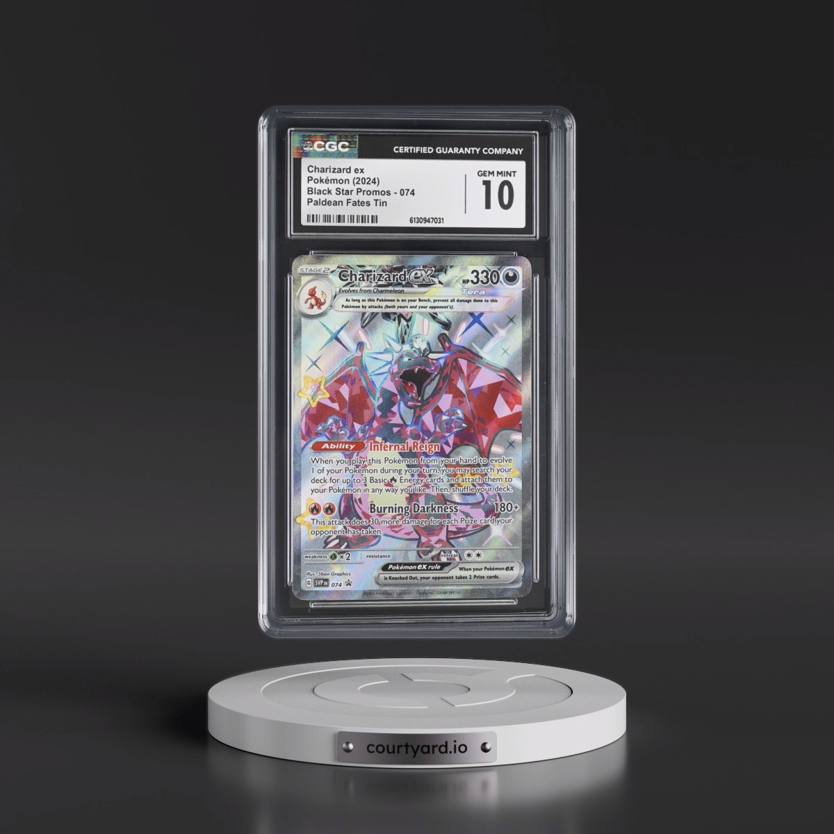 2023 Black Star Promos - Scarlet & Violet SVP EN #074 Charizard ex - Paldean Fates Tin (Holo) (CGC 10 GEM MINT)