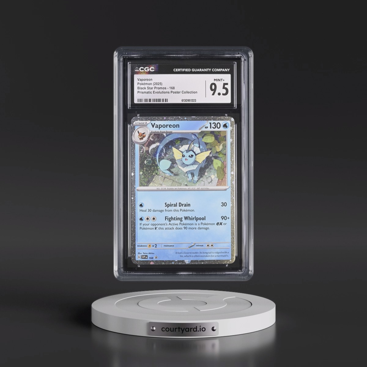 2023 Black Star Promos - Scarlet & Violet SVP EN #168 Vaporeon - Prismatic Evolutions Poster Collection (Cosmos Holo) (CGC 9.5 MINT+)