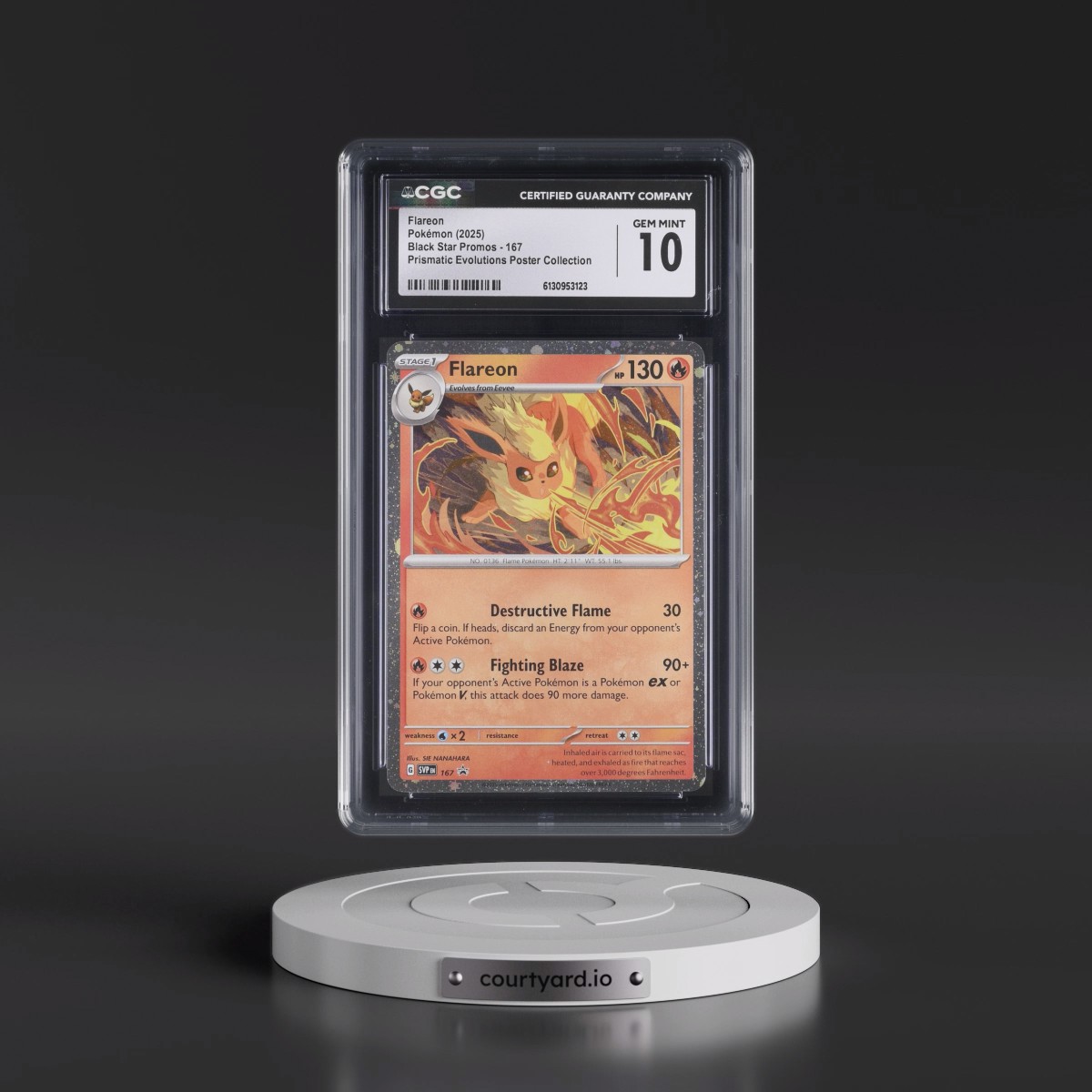 2023 Black Star Promos - Scarlet & Violet SVP EN #167 Flareon - Prismatic Evolutions Poster Collection (Cosmos Holo) (CGC 10 GEM MINT)