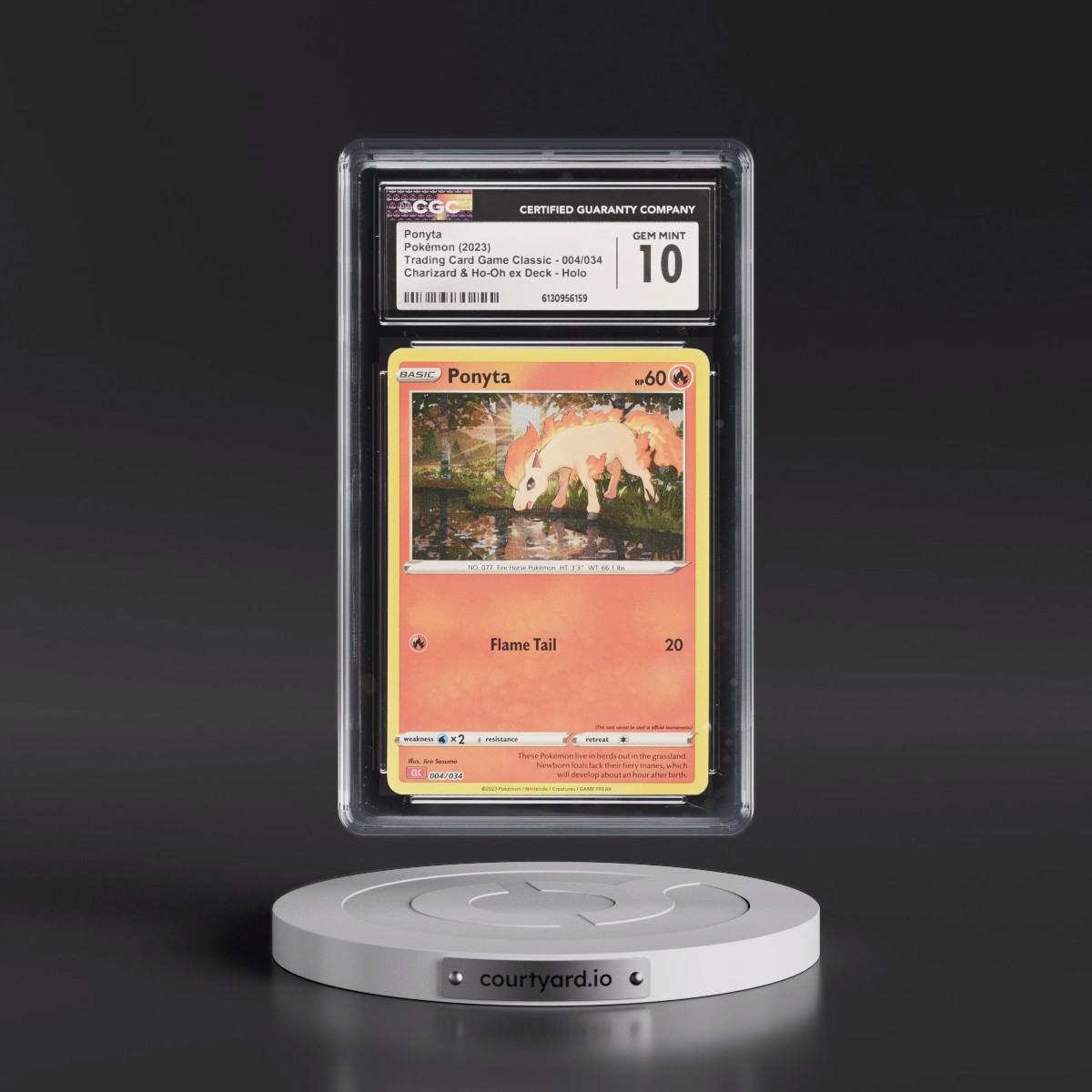 2023 Trading Card Game Classic - CLV, CLC, CLB #004/034 Ponyta - Charizard & Ho-Oh ex Deck - CLC Holo (CGC 10 GEM MINT)