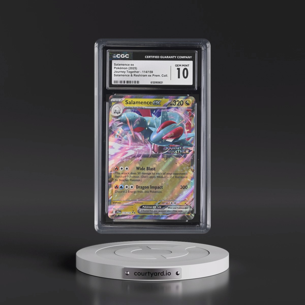 2024 Journey Together - JTG EN #114/159 Salamence ex - Salamence & Reshiram ex Prem. Collection (CGC 10 GEM MINT)