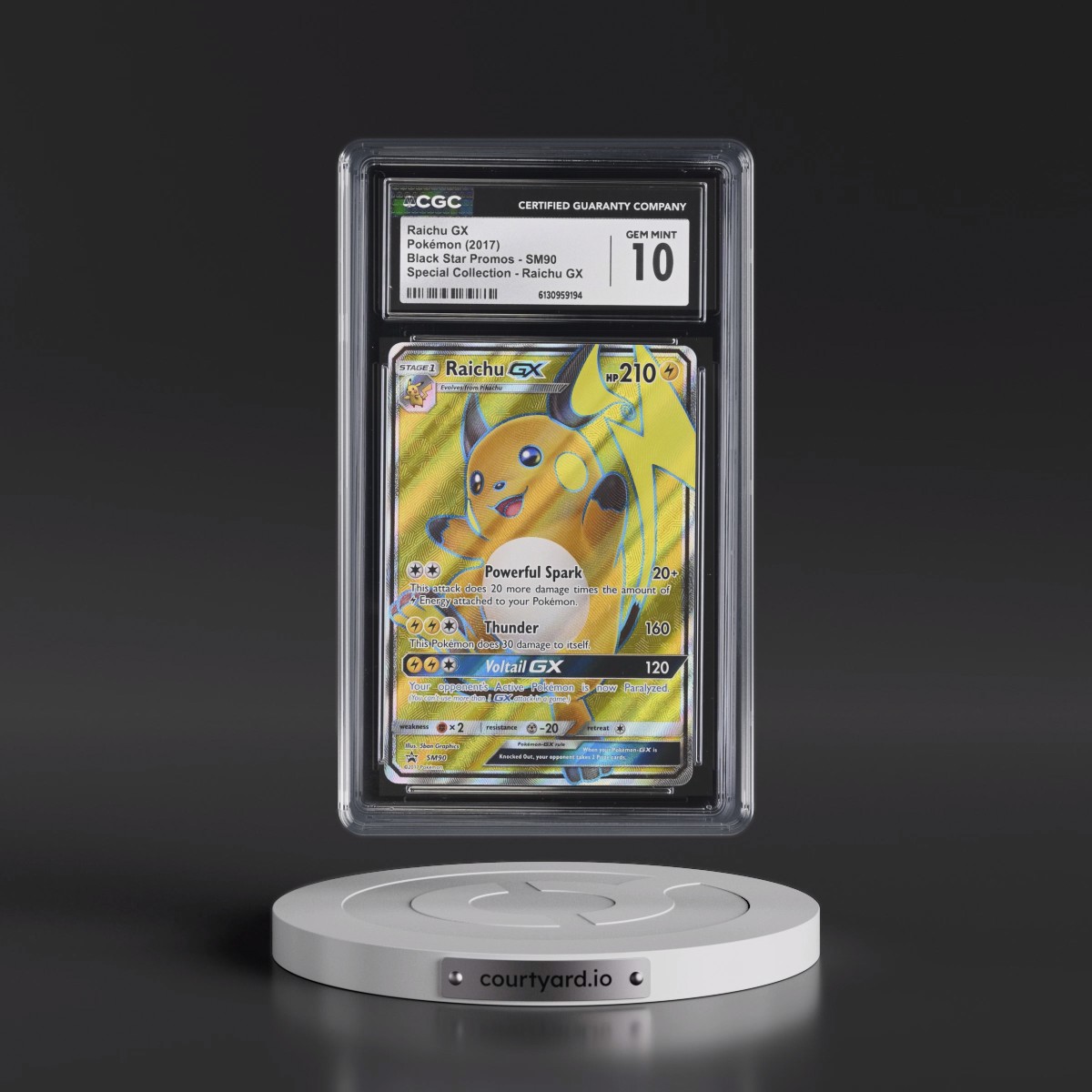 2016 Black Star Promos - Sun & Moon #SM90 Raichu GX - Shining Legends Special Collection - Raichu GX (Holo) (CGC 10 GEM MINT)